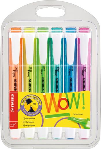 Evidenziatore STABILO Swing Cool. Astuccio 6 colori&#160;  Stabilo | Libraccio.it