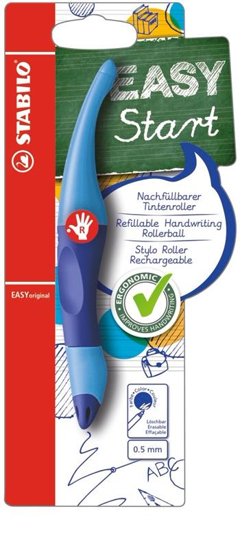 Penna Roller Ergonomica - STABILO EASYoriginal per Destrimani in Blu/Azzurro - Cartuccia Blu inclusa  Stabilo | Libraccio.it