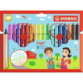 Pennarello con cordino porta cappuccio - STABILO Cappi - Astuccio da 18 - Colori assortiti
