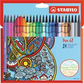 Pennarelli STABILO Pen 68. Scatola in cartone 24 colori&#160;