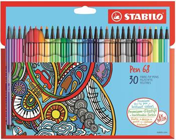 Pennarelli STABILO Pen 68. Scatola in cartone 30 colori  Stabilo 2018 | Libraccio.it