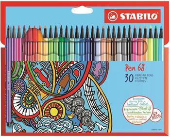 Pennarelli STABILO Pen 68. Scatola in cartone 30 colori  Stabilo 2018 | Libraccio.it