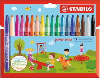 Pennarello - STABILO power max - punta XL - Astuccio da 18 - Colori assortiti  Stabilo 2018 | Libraccio.it