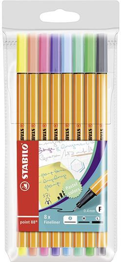 Fineliner - STABILO point 88 Pastel - Astuccio da 8 - Colori pastello assortiti  Stabilo | Libraccio.it