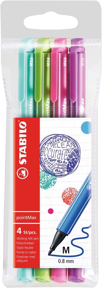 Fineliner Premium - STABILO pointMax - Astuccio da 4 Spring - Colori assortiti  Stabilo 2018 | Libraccio.it