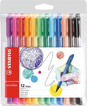 Penna STABILO pointMax con punta in Nylon. Confezione 12 colori&#160;  Stabilo | Libraccio.it