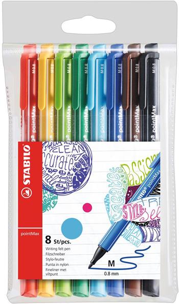 Fineliner Premium - STABILO pointMax - Astuccio da 8 - Colori assortiti  Stabilo | Libraccio.it