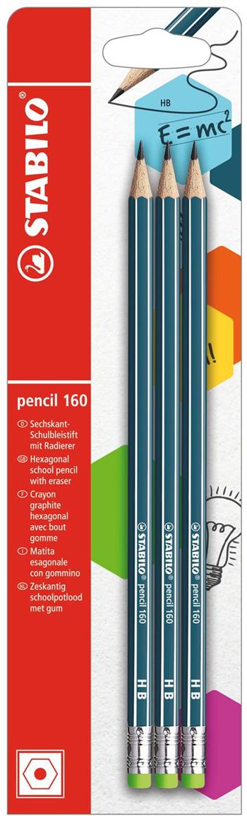 Matita STABILO pencil 160 petrol HB. Confezione 3 pezzi&#160;  Stabilo 2019 | Libraccio.it