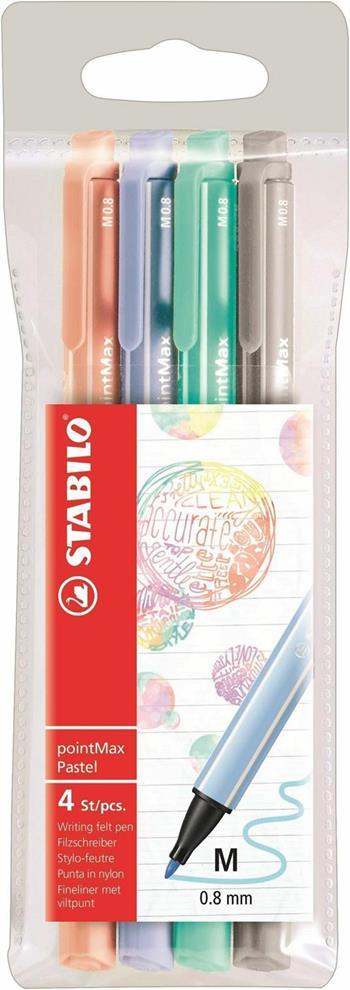 Fineliner Premium - STABILO pointMax - Astuccio da 4 Pastel - Colori assortiti  Stabilo 2018 | Libraccio.it