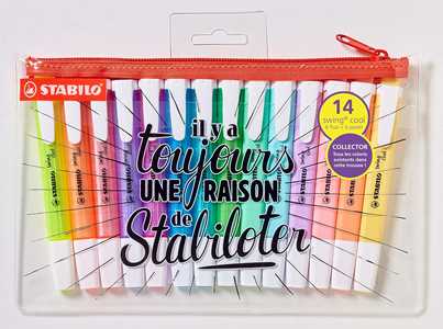 Evidenziatore - STABILO swing cool - Trousse con 14 Evidenziatori...