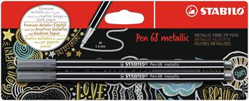 Pennarelli STABILO Pen 68 metallic Argento e Argento. Confezione 2 pezzi&#160;  Stabilo 2019 | Libraccio.it