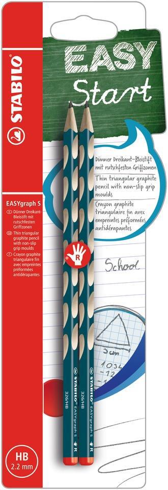 Matita Ergonomica triangolare - STABILO EASYgraph S per Destrimani in Petrolio - Pack da 2 - Gradazione HB  Stabilo 2021 | Libraccio.it