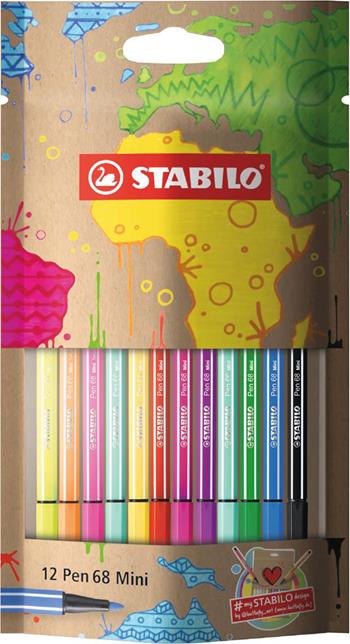 Pennarello Premium STABILO Pen 68 Mini #mySTABILOdesign - Confezione 12 colori&#160;  Stabilo 2020 | Libraccio.it