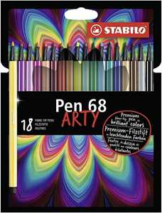 Pennarello Premium - STABILO Pen 68 - ARTY - Astuccio da 18 con a...