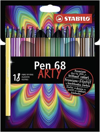 Pennarello Premium - STABILO Pen 68 - ARTY - Astuccio da 18 con appendino - 18 colori assortiti  Stabilo 2020 | Libraccio.it