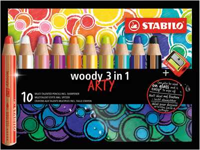 Matita colorata Multi-Funzione - STABILO woody 3 in 1 - ARTY - As...