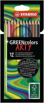 Matita colorata Ecosostenibile - STABILO GREENcolors - ARTY - Astuccio da 12 - Colori assortiti