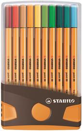 Penne a punta fine STABILO point 88 Colorparade. Astuccio Desk-Set antracite-arancione 20 colori&#160;