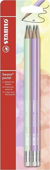 Matita in grafite STABILO Swano pastel HB. Pack 4 pezzi&#160;