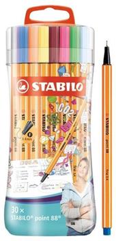 Fineliner - STABILO point 88 - Sleeve Pack - Astuccio con 30 colori assortiti