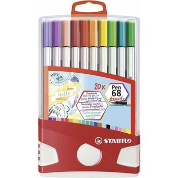 Pennarello Premium con punta a pennello STABILO Pen 68 brush Colorparade Astuccio Desk-Set da 20 con 19 colori assortiti  Stabilo 2019 | Libraccio.it