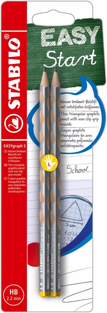 Matita Ergonomica triangolare - STABILO EASYgraph S Metallic per Mancini in Argento - Pack da 2 - Gradazione HB  Stabilo 2020 | Libraccio.it