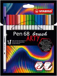 Pennarelli STABILO Pen 68 brush punta pennello linee spesse e sot...