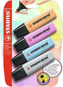 Evidenziatore - STABILO BOSS ORIGINAL Pastel - Pack da 4 - Aranci...