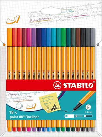 Fineliner - STABILO point 88 - Astuccio da 18 - Colori assortiti  Stabilo 2021 | Libraccio.it