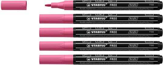 Marker acrilico - STABILO FREE Acrylic - T100 Punta rotonda 1-2mm...