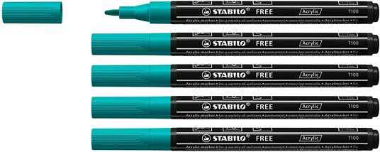 Marker acrilico - STABILO FREE Acrylic - T100 Punta rotonda 1-2mm...