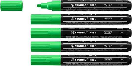 Marker acrilico - STABILO FREE Acrylic - T300 Punta rotonda 2-3mm...
