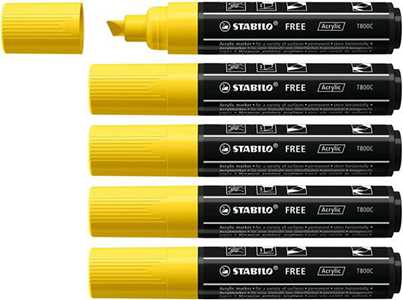 Marker acrilico - STABILO FREE Acrylic - T800C Punta a scalpello ...