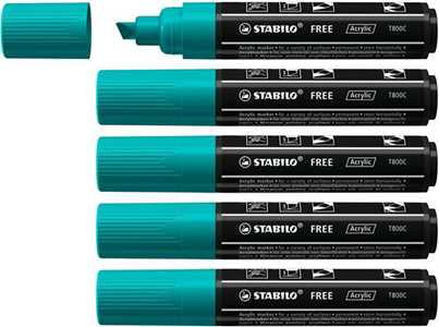 Marker acrilico - STABILO FREE Acrylic - T800C Punta a scalpello ...