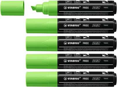 Marker acrilico - STABILO FREE Acrylic - T800C Punta a scalpello ...