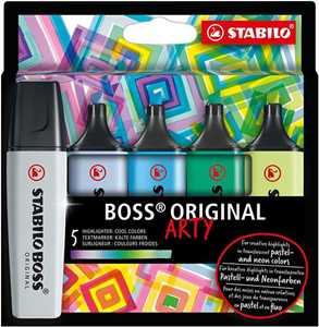 Evidenziatore - STABILO BOSS ORIGINAL - ARTY - Cool Colors - Astu...