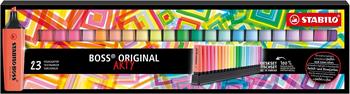 Evidenziatore - STABILO BOSS ORIGINAL Desk-Set - ARTY Edition - 23 Colori assortiti 9 Neon + 14 Pastel  STABILO 2023 | Libraccio.it