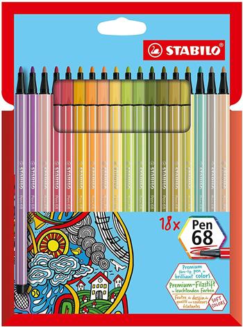 Pennarello Premium - STABILO Pen 68 - Astuccio da 18 - Colori assortiti  Stabilo 2022 | Libraccio.it