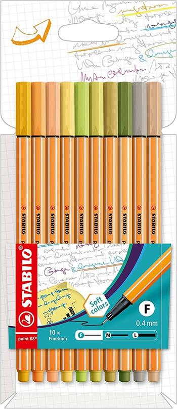 Fineliner - STABILO point 88 - Astuccio da 10 - Soft Colors - Colori assortiti  Stabilo 2022 | Libraccio.it