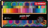 Fineliner - STABILO point 88 - ARTY - Scatola in metallo da 66 - Colori assortiti