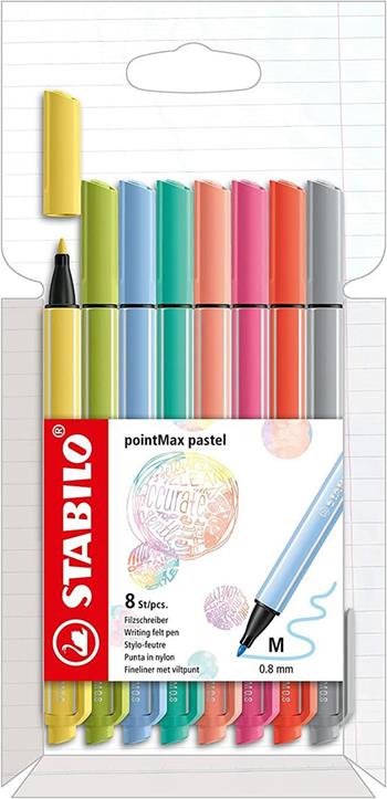 Fineliner Premium - STABILO pointMax - Astuccio da 8 Pastel - Colori assortiti  Stabilo 2022 | Libraccio.it
