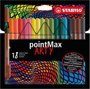 Fineliner Premium - STABILO pointMax - ARTY - Astuccio da 18 - Co...