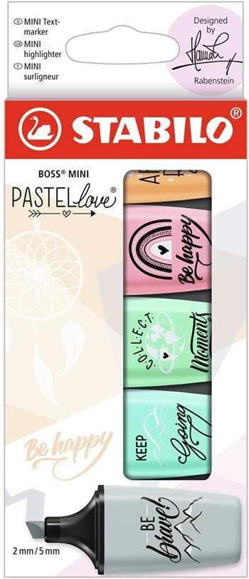 Evidenziatore STABILO BOSS MINI Pastellove 2.0 Astuccio da 5 Rosa Antico/Carta da Zucchero/Verde Menta/Grigio/Arancione  Stabilo 2022 | Libraccio.it