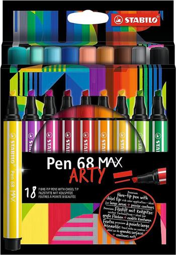 Pennarello Premium a tratto doppio (1 + 5 mm) - STABILO Pen 68 MAX - ARTY - Astuccio da 18 - Colori assortiti  STABILO 2023 | Libraccio.it