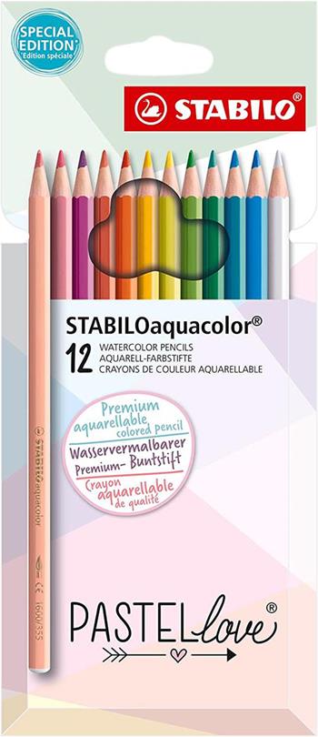 Matita colorata acquarellabile - STABILOaquacolor - Pastellove Set - Astuccio da 12 - Colori assortiti  Stabilo 2023 | Libraccio.it