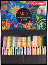 STABILO ARTY - 5 evidenziatori, 9 matitoni colorati Multi-Funzione, 12 matite acquarellabili, 12 pennarelli, 12 fineliner