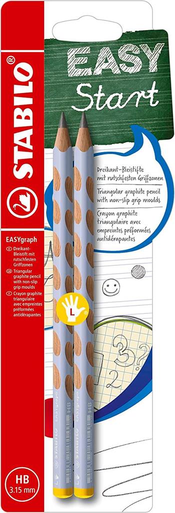Matita Ergonomica triangolare - STABILO EASYgraph per Mancini in Azzurro Ghiaccio - Pack da 2 - Gradazione HB  Stabilo 2023 | Libraccio.it