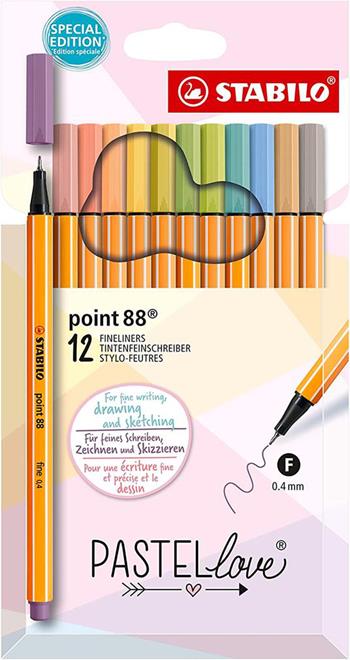 Fineliner - STABILO point 88 - Pastellove Set - Astuccio da 12 - Colori assortiti  Stabilo 2023 | Libraccio.it