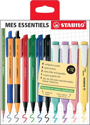 Set Scuola & Ufficio - STABILO My Essential - Pochette con 12 prodotti  STABILO 2025 | Libraccio.it