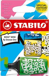 Evidenziatore - STABILO BOSS MINI by Snooze One - Astuccio da 3 - Blu/Giallo/Verde